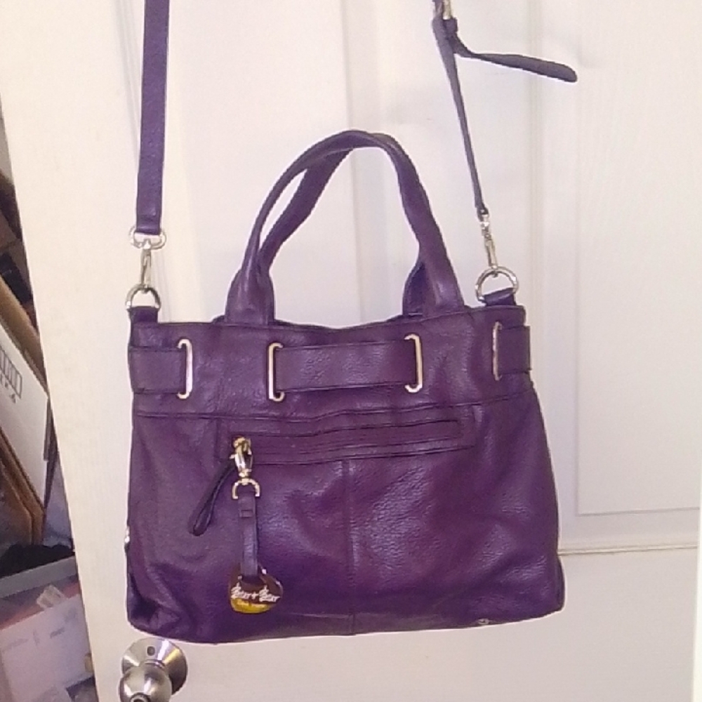 Barr & Barr Chic Purple Leather Shoulder Bag